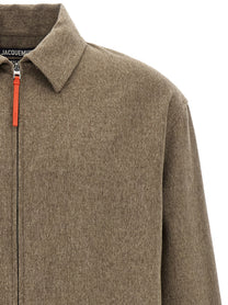 JACQUEMUS La Chemise Flash Shirt Beige, view 3
