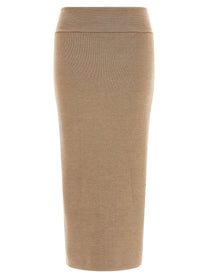 JACQUEMUS La Jupe Maille Doppio Skirt Beige