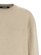 JACQUEMUS La Maille Moulin Sweater Beige, view 3
