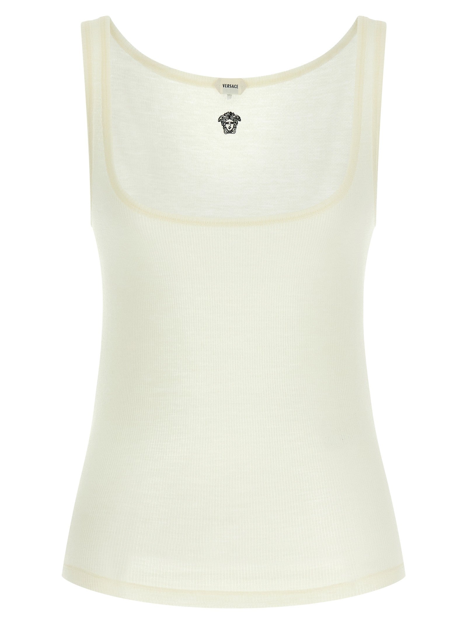 Versace La Medusa Embroidery Top White