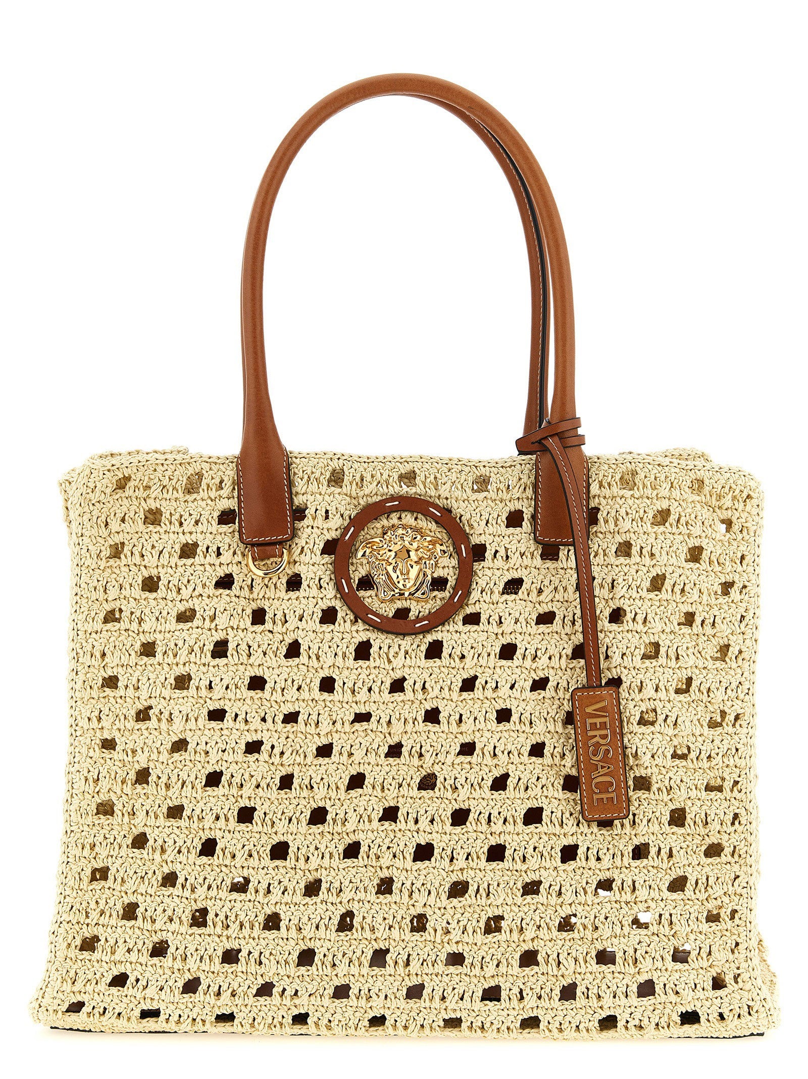 Versace La Medusa Large Shopping Bag Beige
