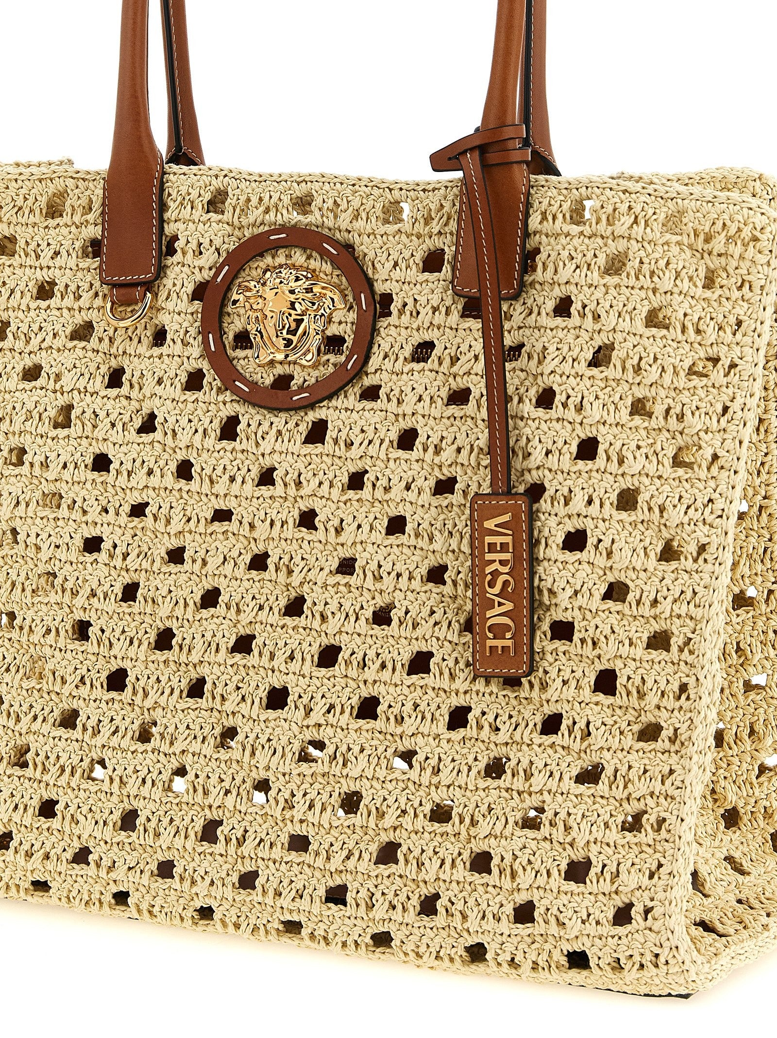 Versace La Medusa Large Shopping Bag Beige