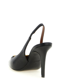 Versace La Medusa Leather Slingbacks Black