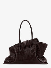 The Attico Women's La Passeggiata Medium Croc Effect Leather Shoulder Bag Brown