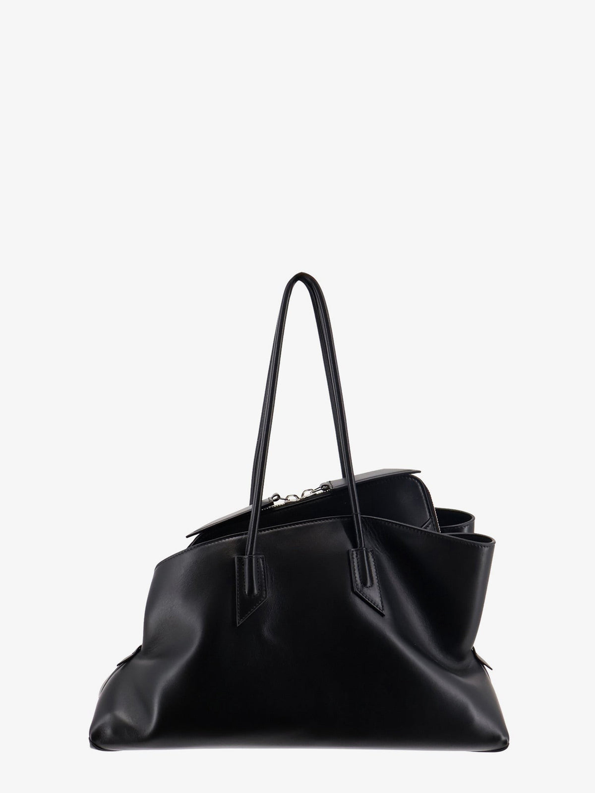 The Attico Women's La Passeggiata Medium Leather Shoulder Bag Black