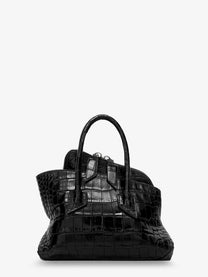 The Attico Women's La Passeggiata Mini Croco Effect Leather Handbag Black