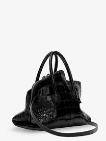 The Attico Women's La Passeggiata Mini Croco Effect Leather Handbag Black