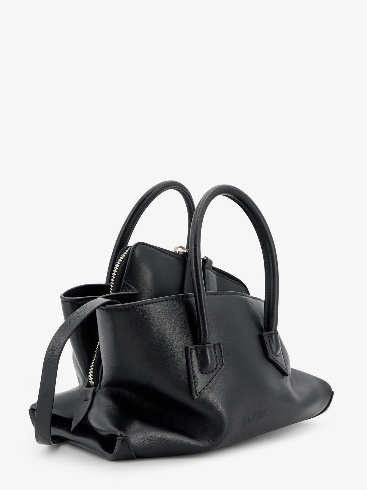 The Attico Women's La Passeggiata Mini Leather Handbag Black, view 3