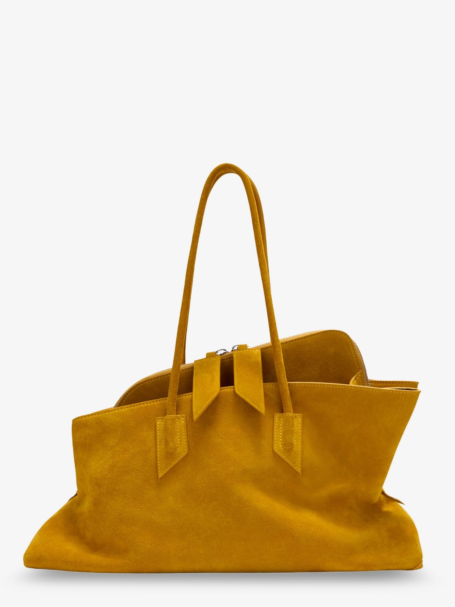 The Attico Women's La Passeggiata Suede Shoulder Bag Yellow