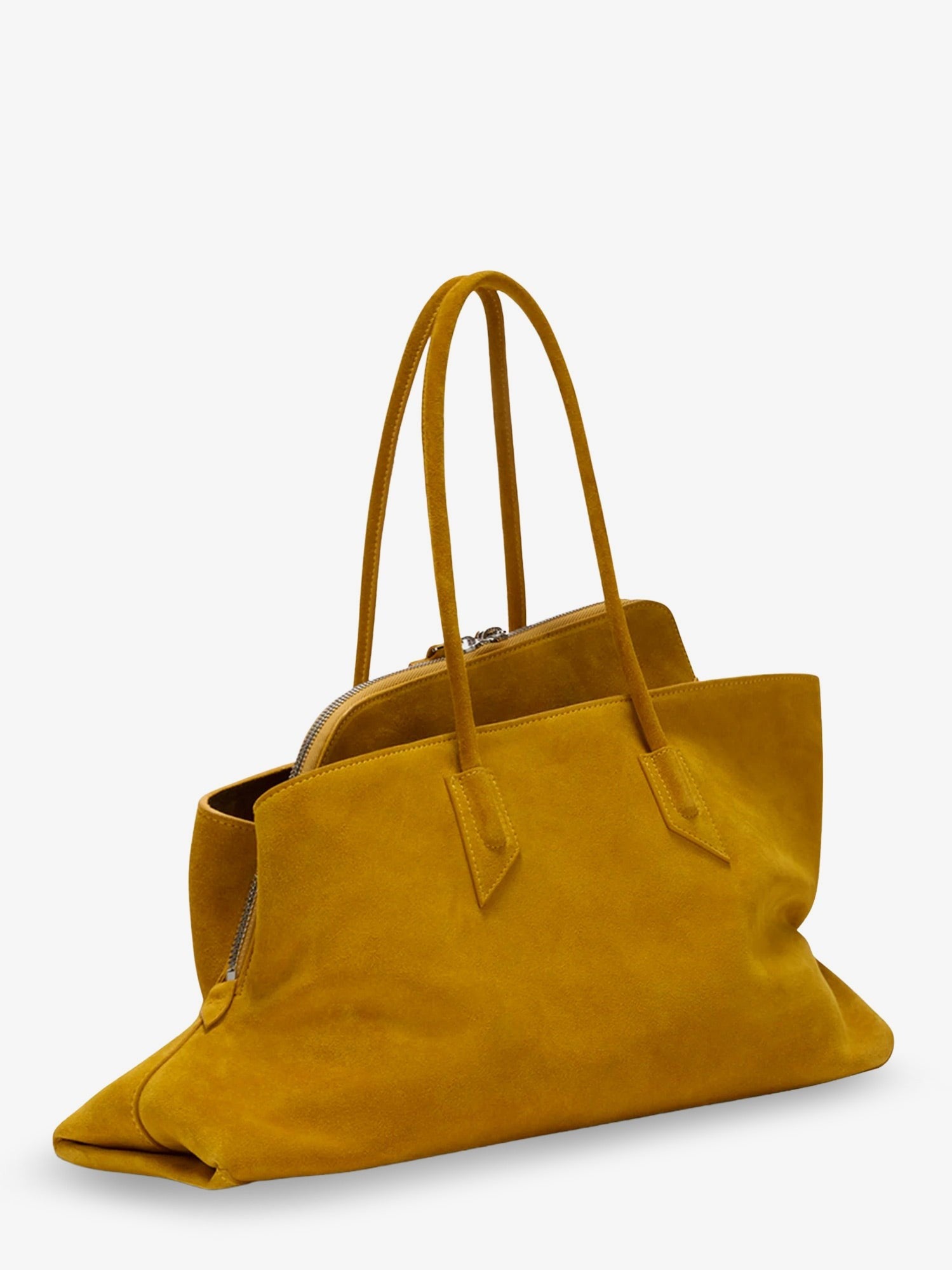 The Attico Women's La Passeggiata Suede Shoulder Bag Yellow