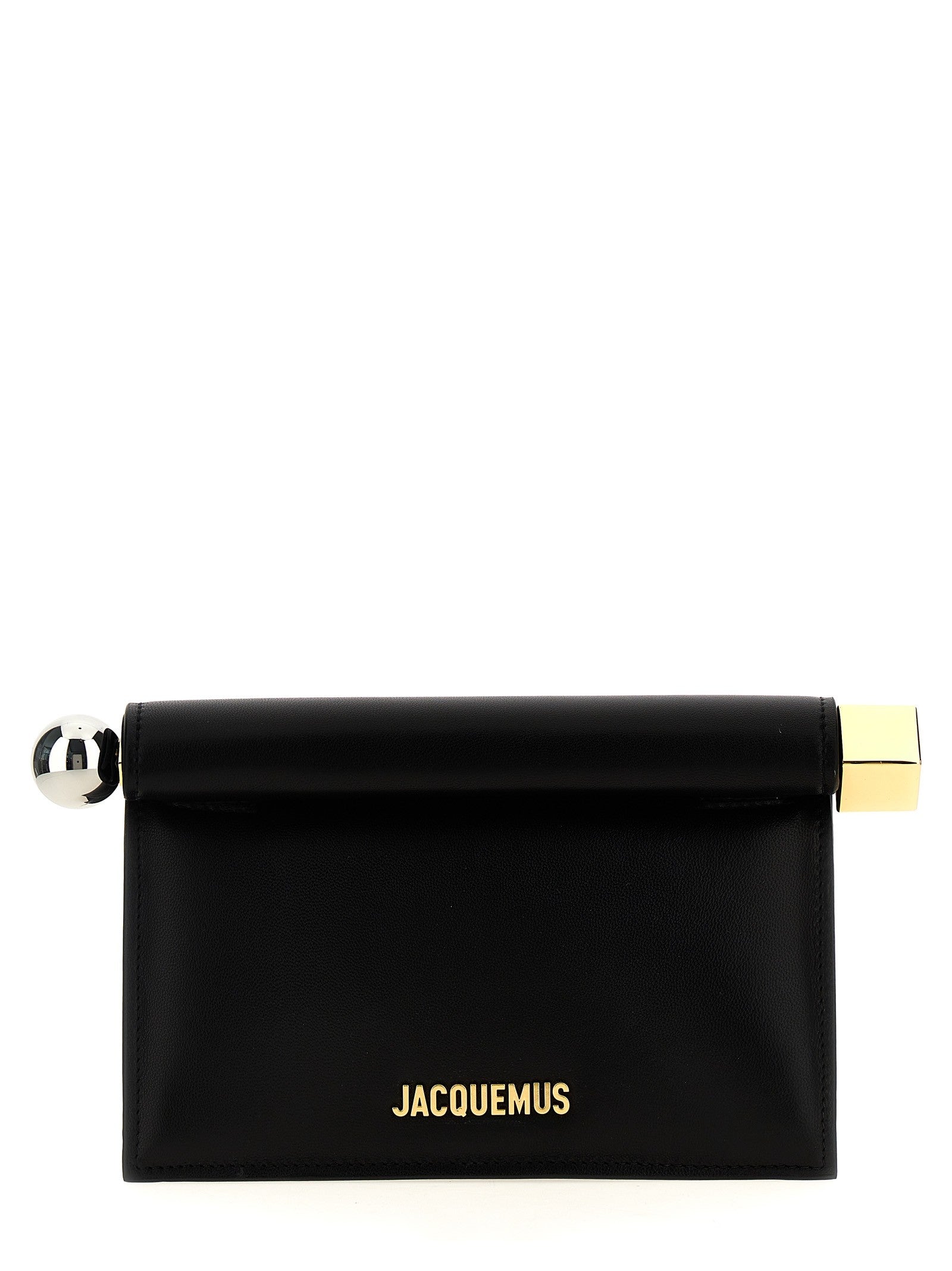 JACQUEMUS La Petite Pochette Rond Carré Clutch Black