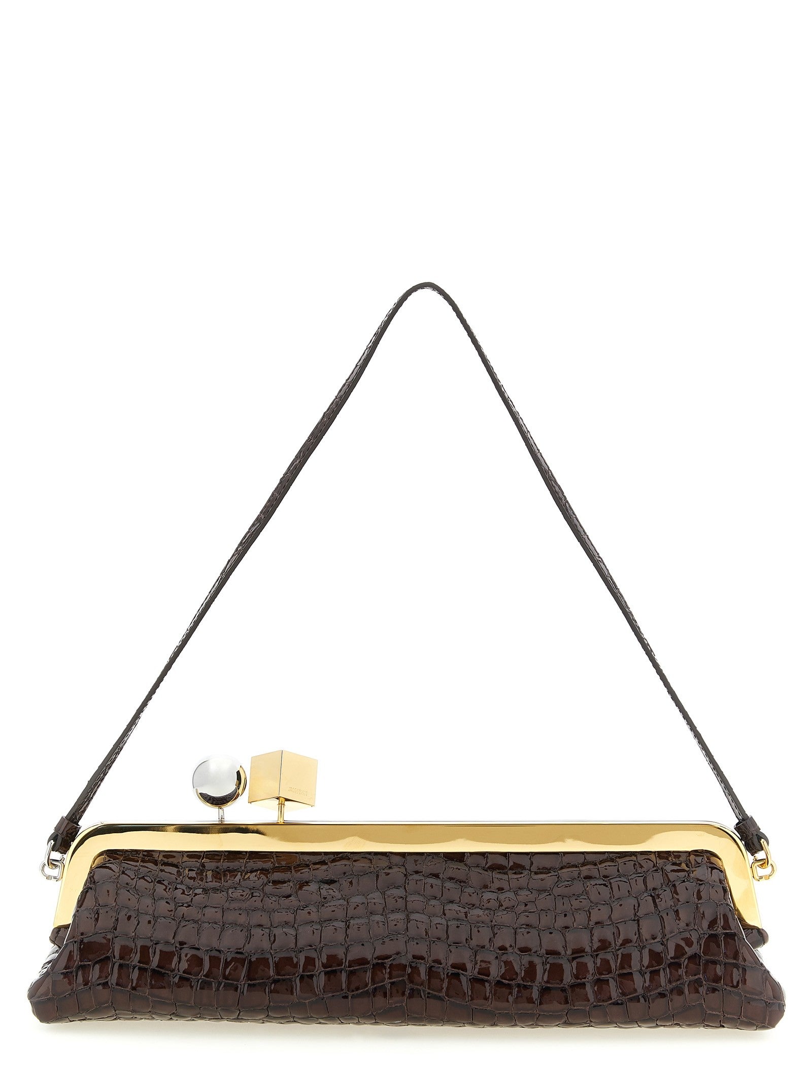 JACQUEMUS La Pochette Salon Clutch Brown