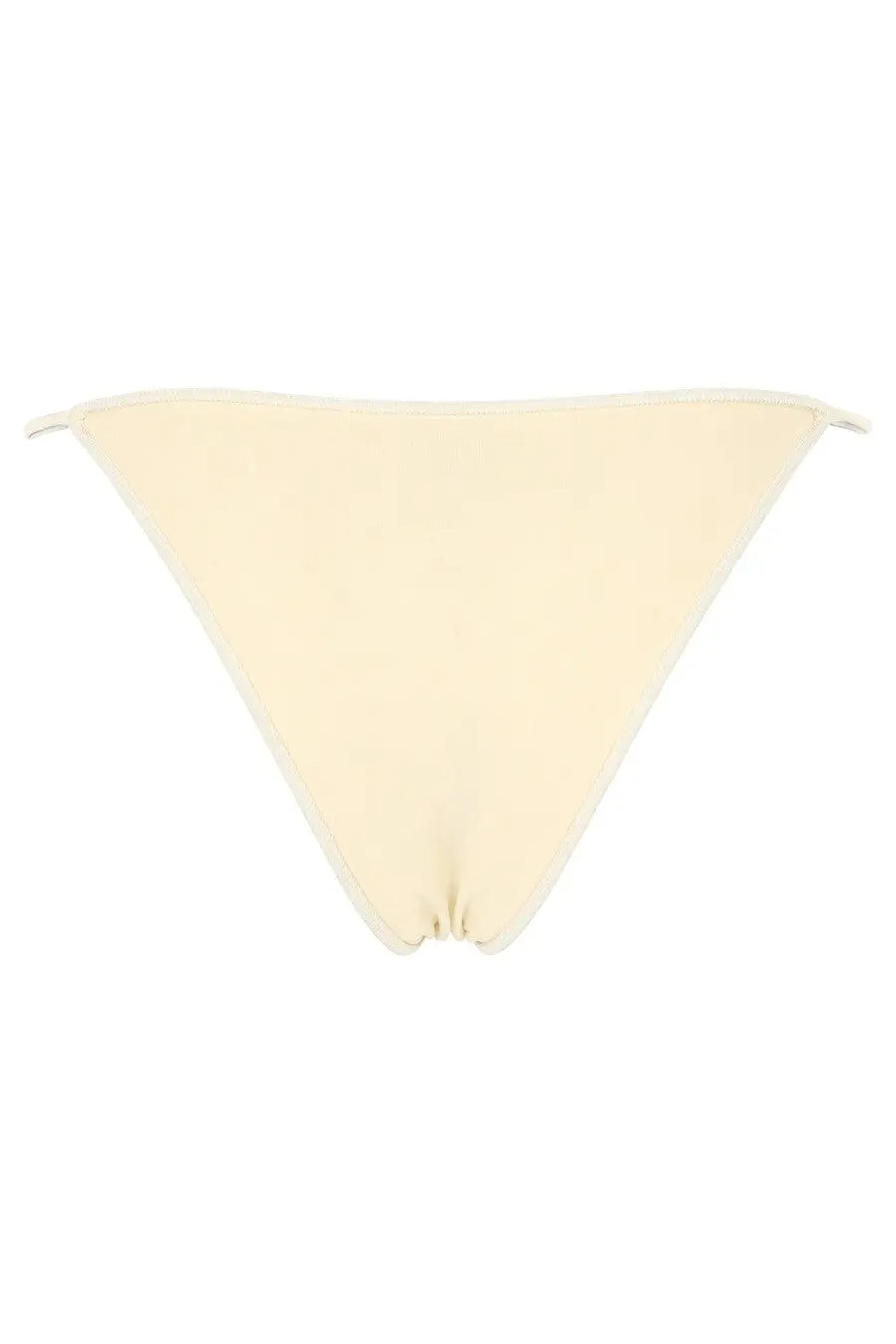 La Reveche women’s slip bikini ashar white cream triangle bottom with smooth fabric and thin side ties front view
