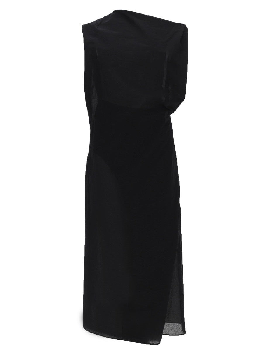 JACQUEMUS Women's LA Robe Drap Midi Dress Black