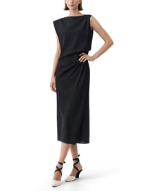 JACQUEMUS Women's LA Robe Drap Midi Dress Black