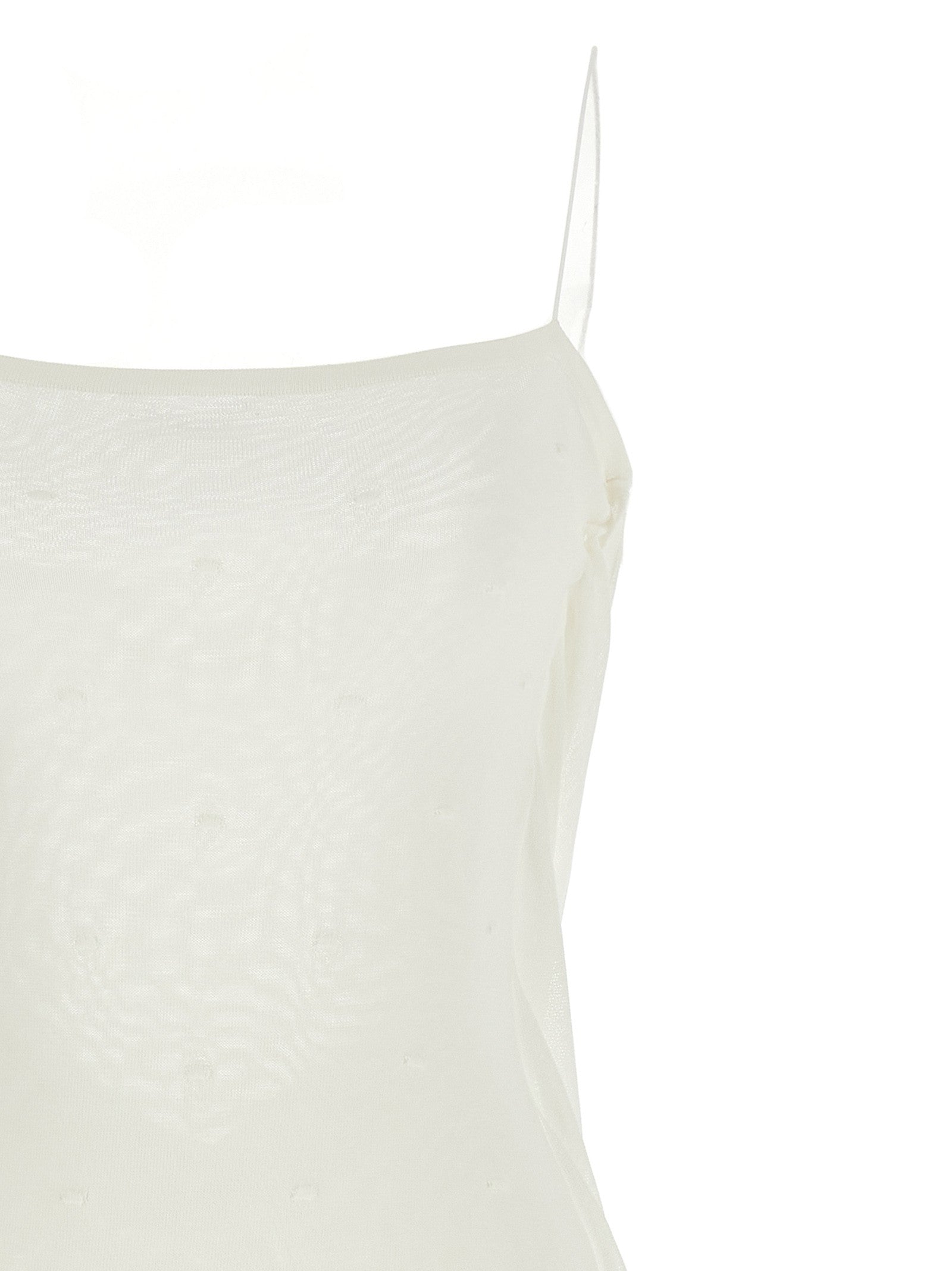 JACQUEMUS La Robe Maille Plumetis Dress White