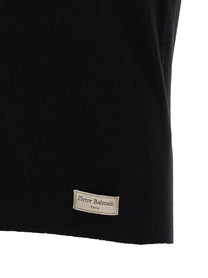 Balmain Label Polo Shirt Black, view 4