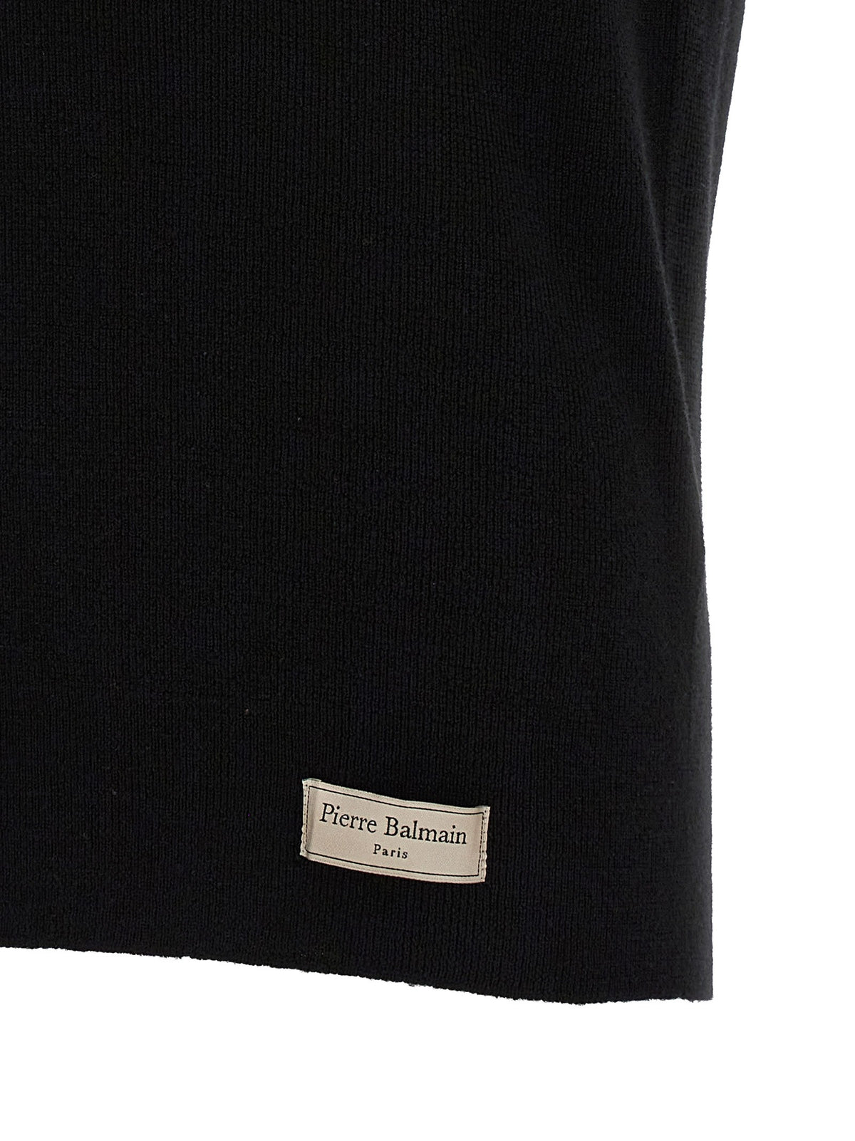 Balmain Label Polo Shirt Black, view 4