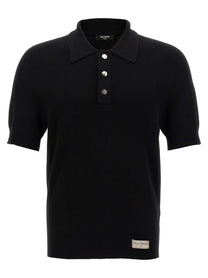 Balmain Label Polo Shirt Black