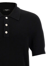 Balmain Label Polo Shirt Black, view 3