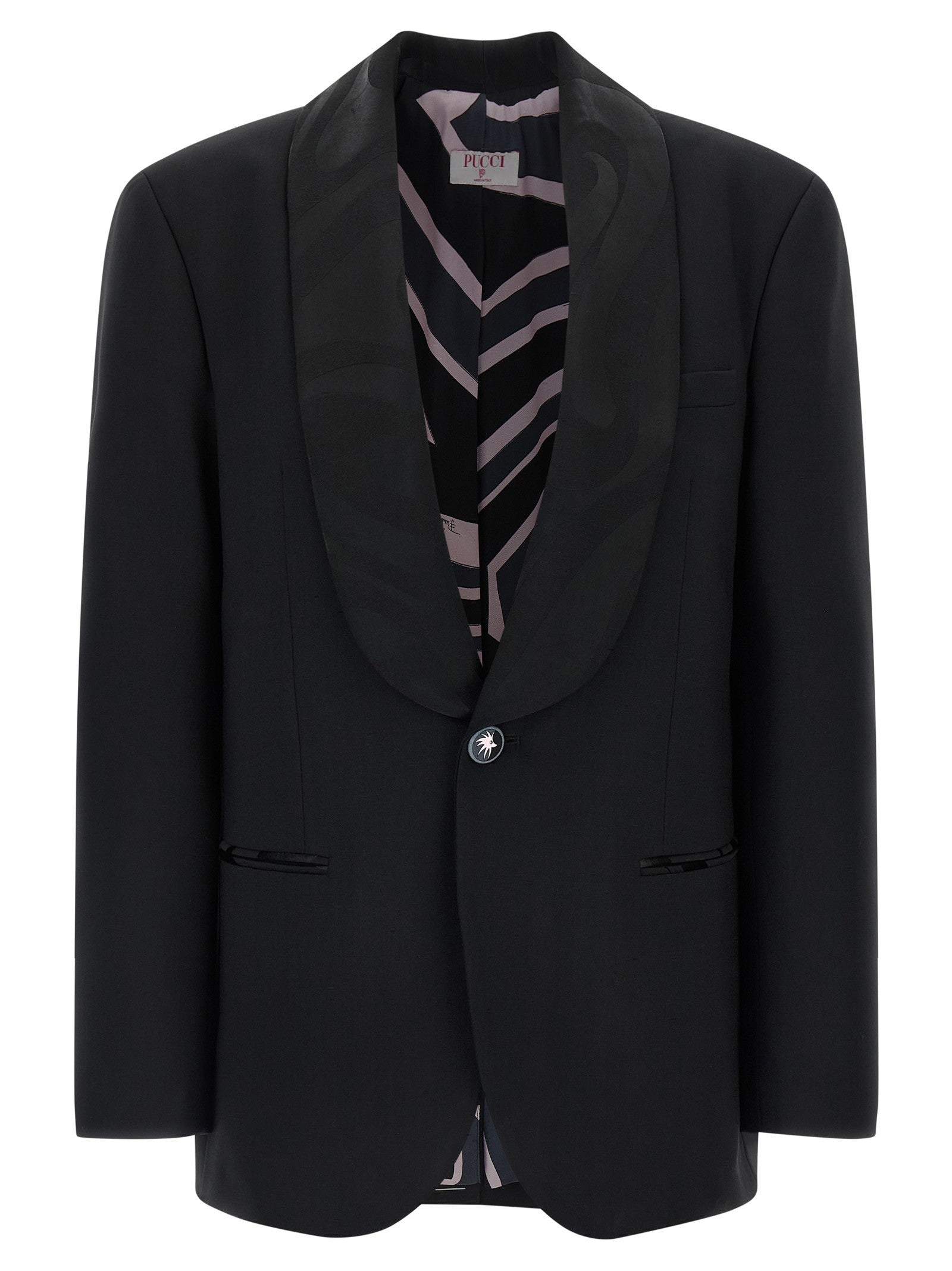 Emilio Pucci Labirinto Single Breasted Blazer Black
