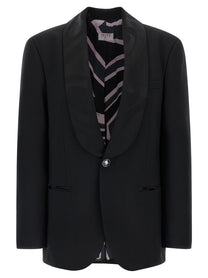 Emilio Pucci Labirinto Single Breasted Blazer Black
