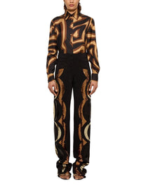 Pucci Women's Labyrinth Print Silk Shirt Black
