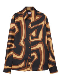 Pucci Women's Labyrinth Print Silk Shirt Black