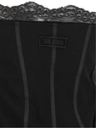The Attico Lace and Feather Dress Black, view 4