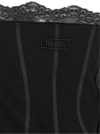 The Attico Lace and Feather Dress Black