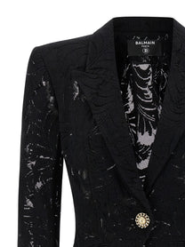 Balmain Lace Blazer Black