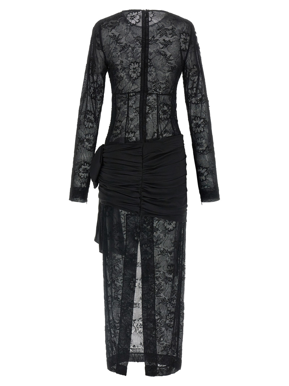 Alessandra Rich Lace Bustier Dress Black
