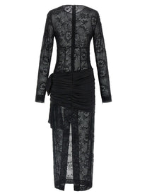 Alessandra Rich Lace Bustier Dress Black