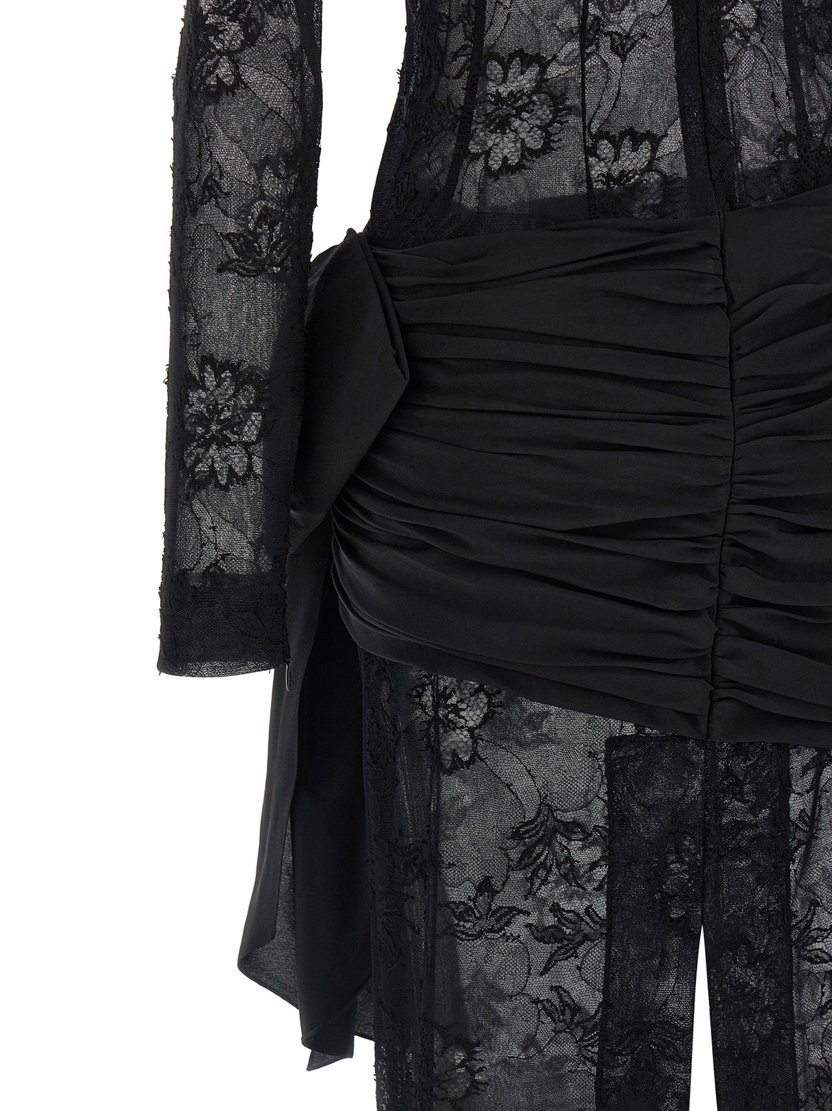 Alessandra Rich Lace Bustier Dress Black