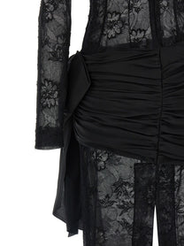 Alessandra Rich Lace Bustier Dress Black