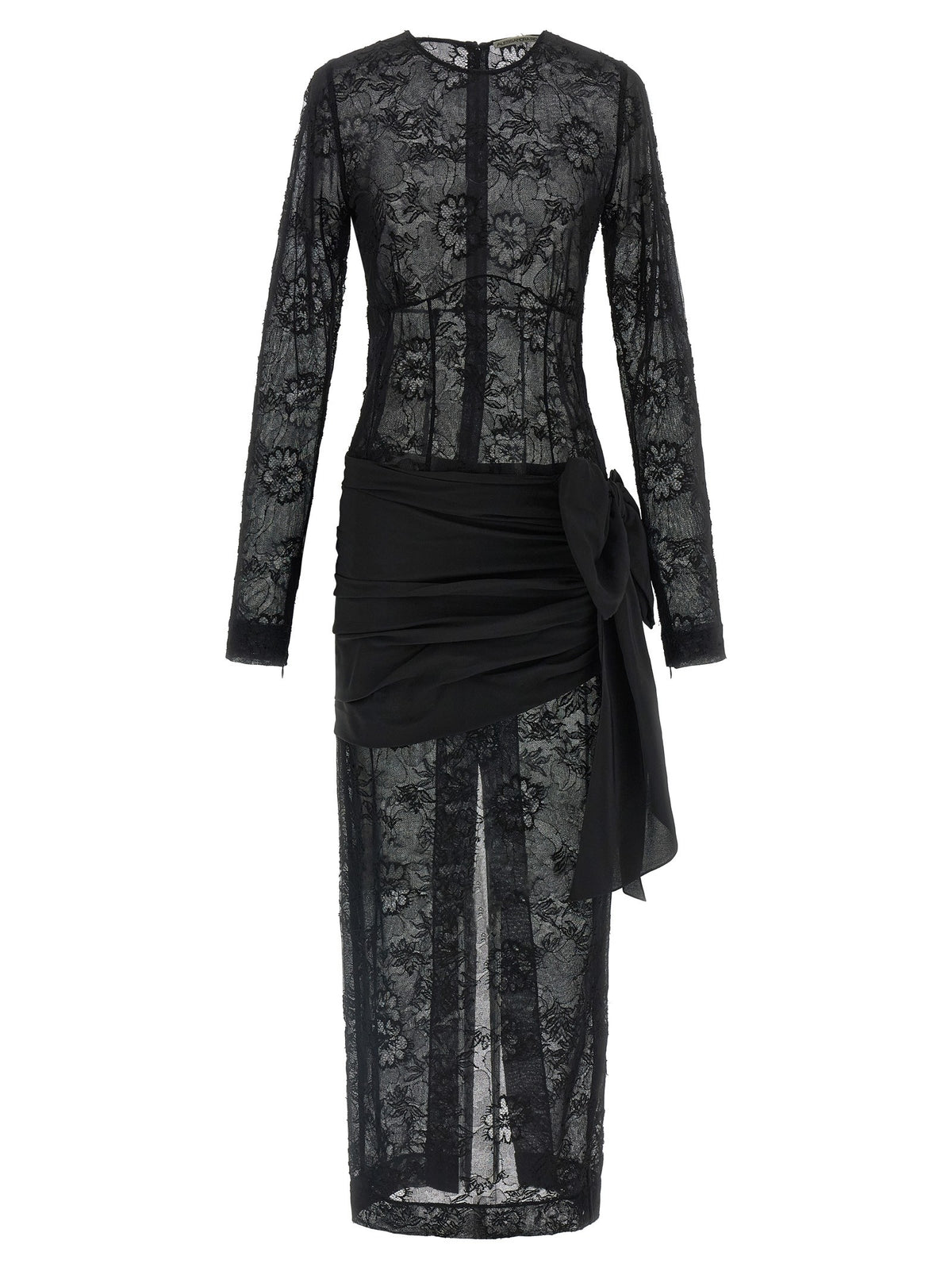 Alessandra Rich Lace Bustier Dress Black