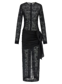 Alessandra Rich Lace Bustier Dress Black