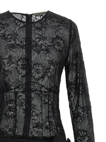 Alessandra Rich Lace Bustier Dress Black