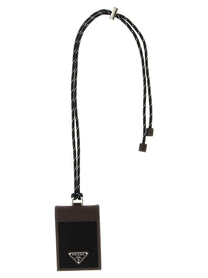 PRADA Lace Card Holder Black