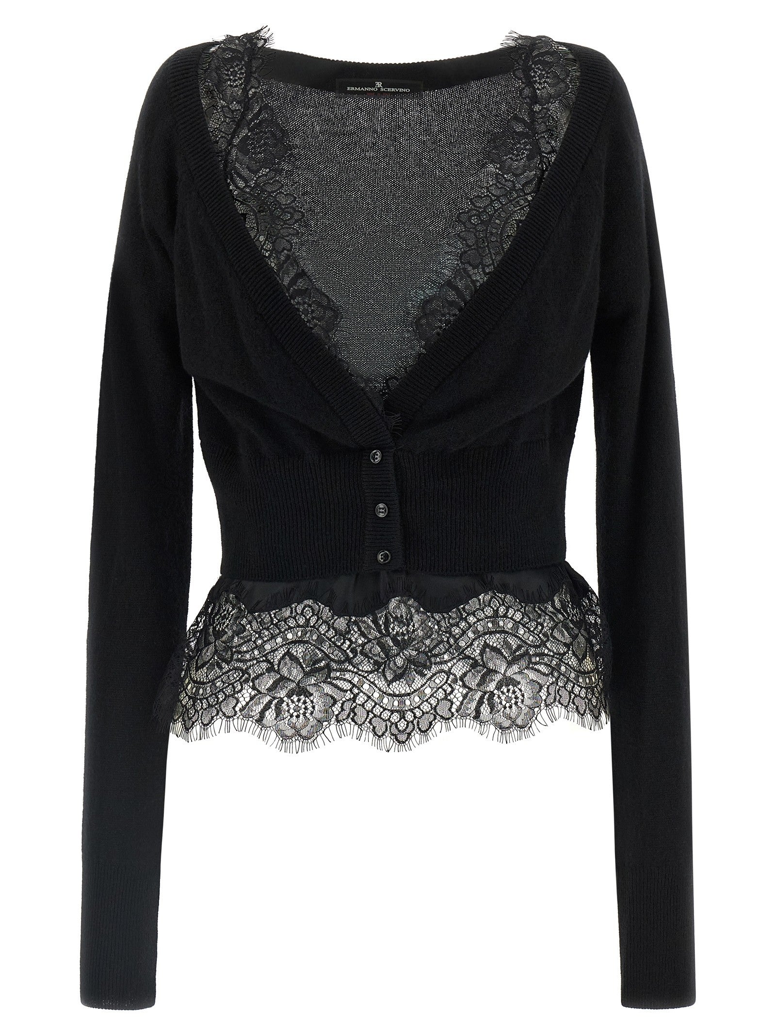 Ermanno Scervino Lace Cardigan Black