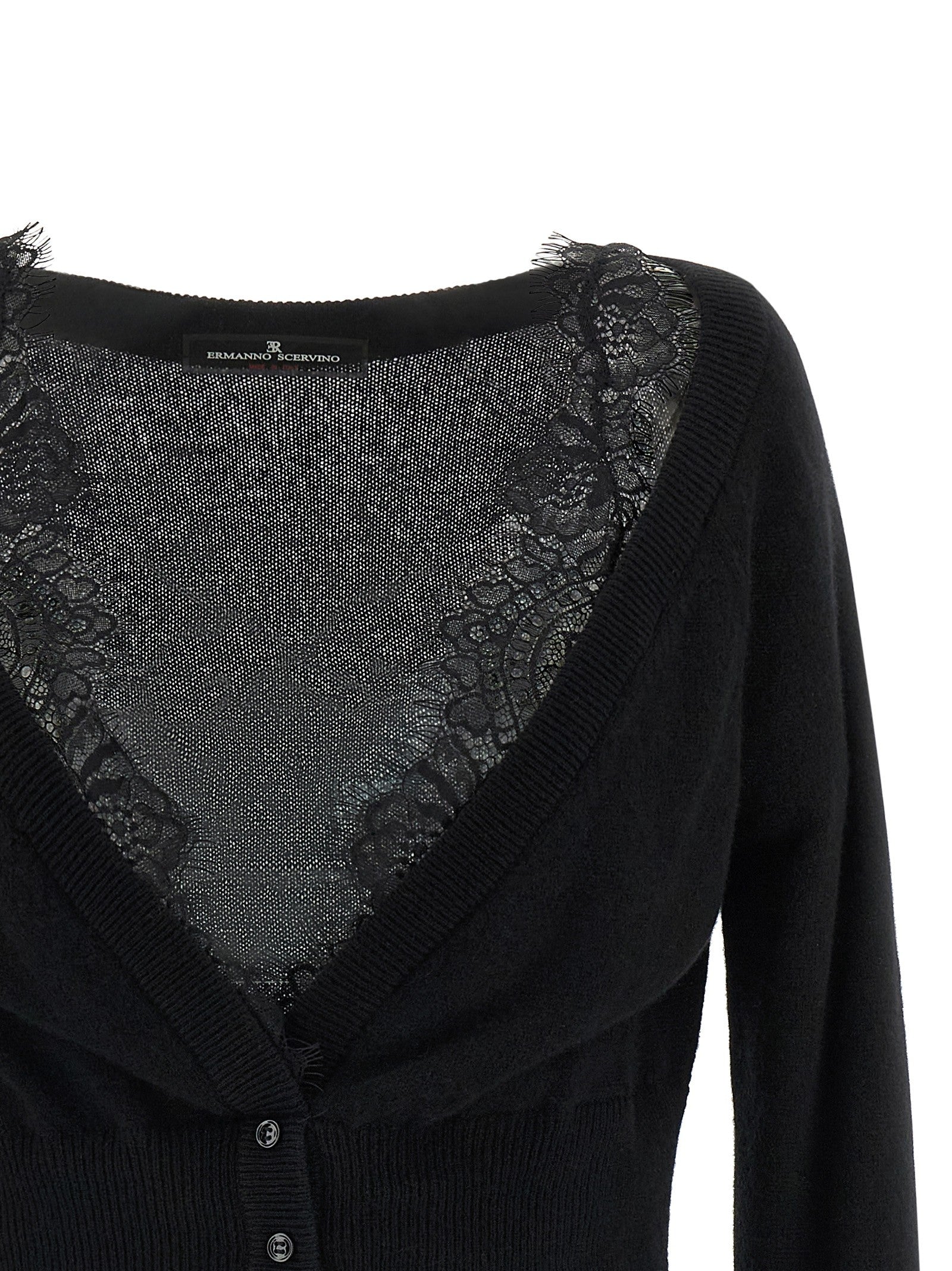 Ermanno Scervino Lace Cardigan Black
