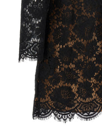 self-portrait Women's Black Lace Mini Dress Black