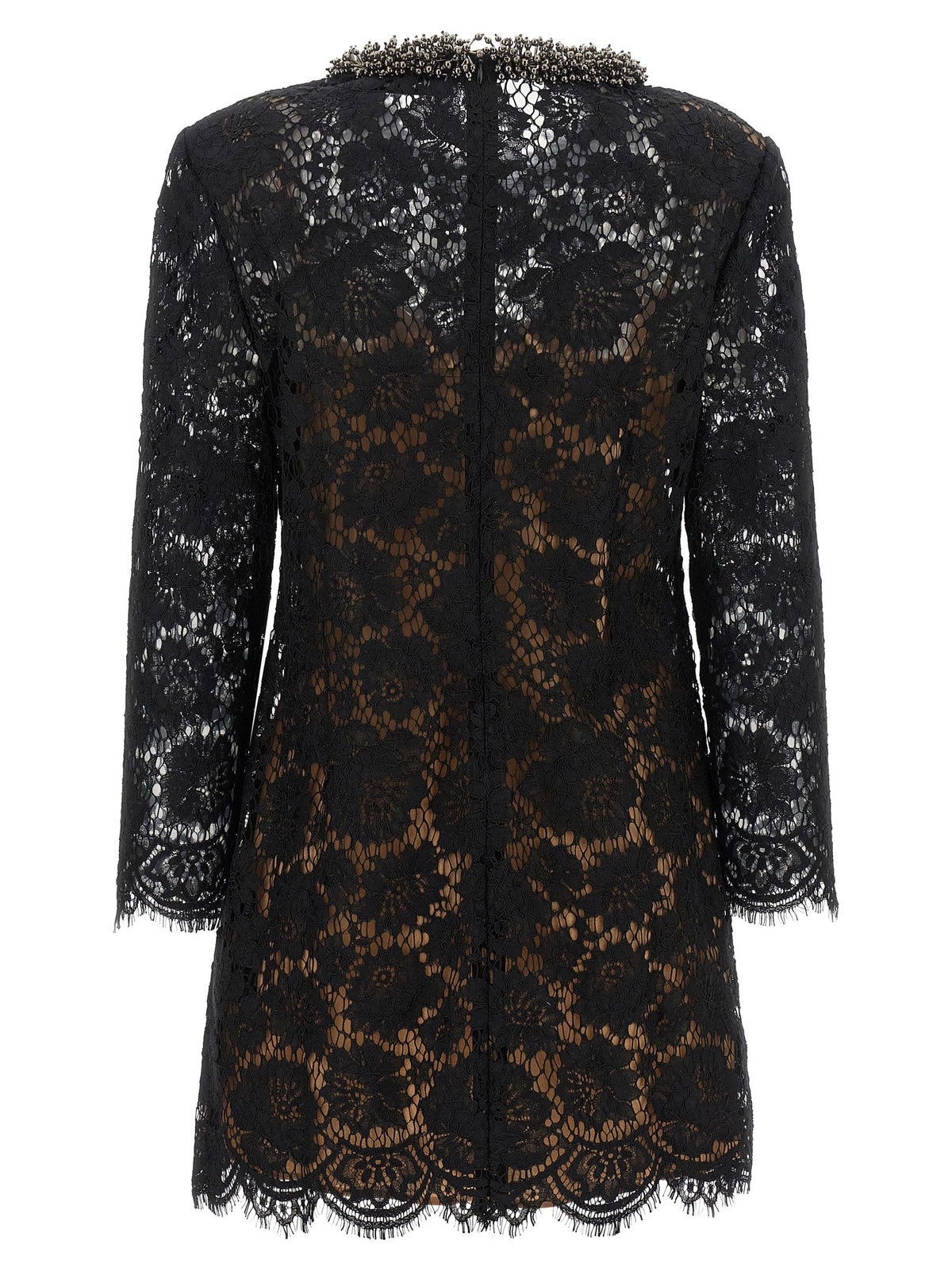 self-portrait Women's Black Lace Mini Dress Black