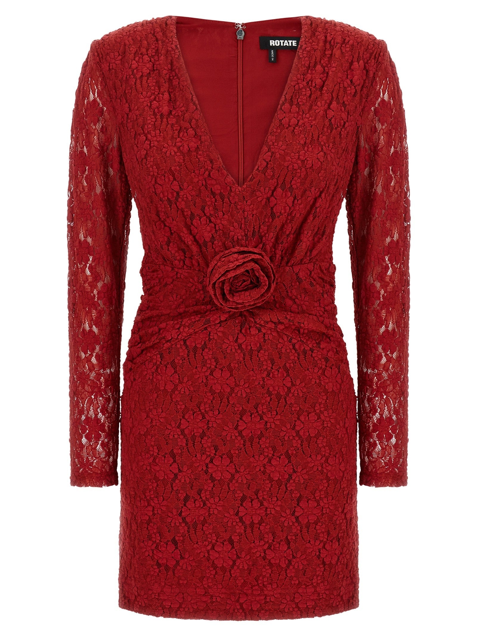 ROTATE Birger Christensen Lace Dress Red