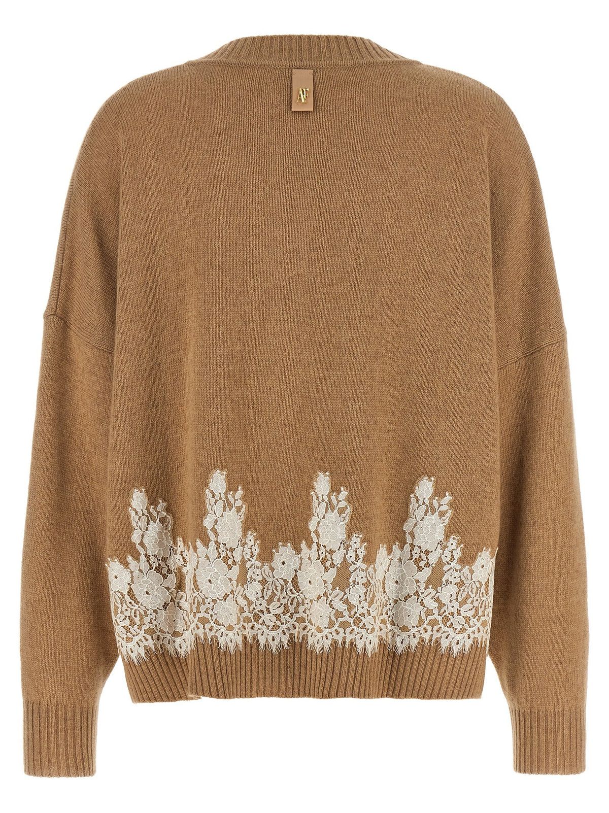 Alberta Ferretti Lace Insert Cardigan Brown, view 2