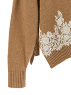Alberta Ferretti Lace Insert Cardigan Brown, view 4