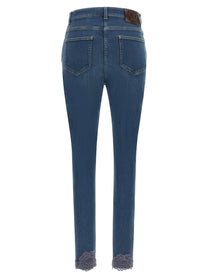 Valentino Lace Insert Jeans Blue