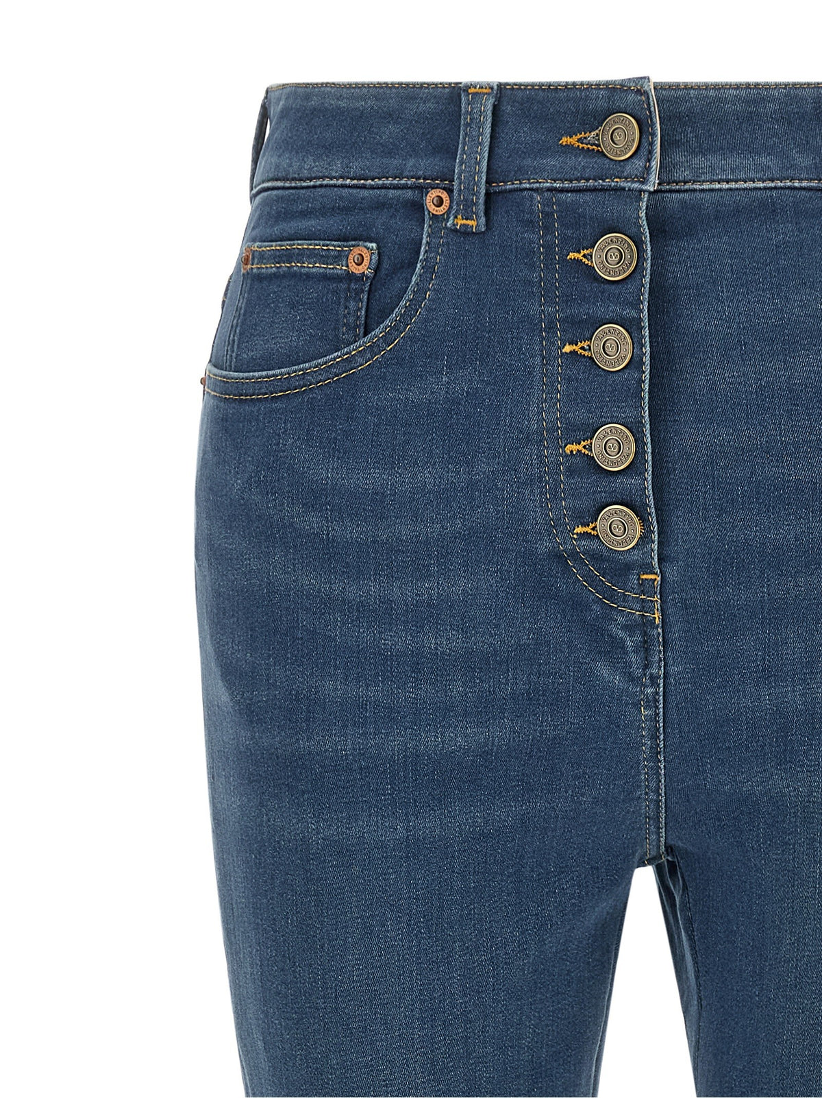 Valentino Lace Insert Jeans Blue
