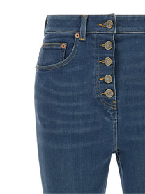 Valentino Lace Insert Jeans Blue