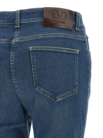 Valentino Lace Insert Jeans Blue